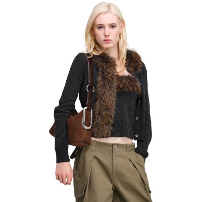 THE SCENE MEDIUM SHOULDER BAG IN SUEDE
